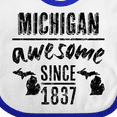 thumbnail image 4 of Inktastic Michigan Awesome Since 1837 Boys or Girls Baby Bib, 4 of 4