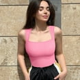thumbnail image 2 of OQQ Women's 6 Piece Bodysuits For Women Sexy Ribbed Strappy Square Neck Stretch Tank Tops Bodysuits, 2 of 7