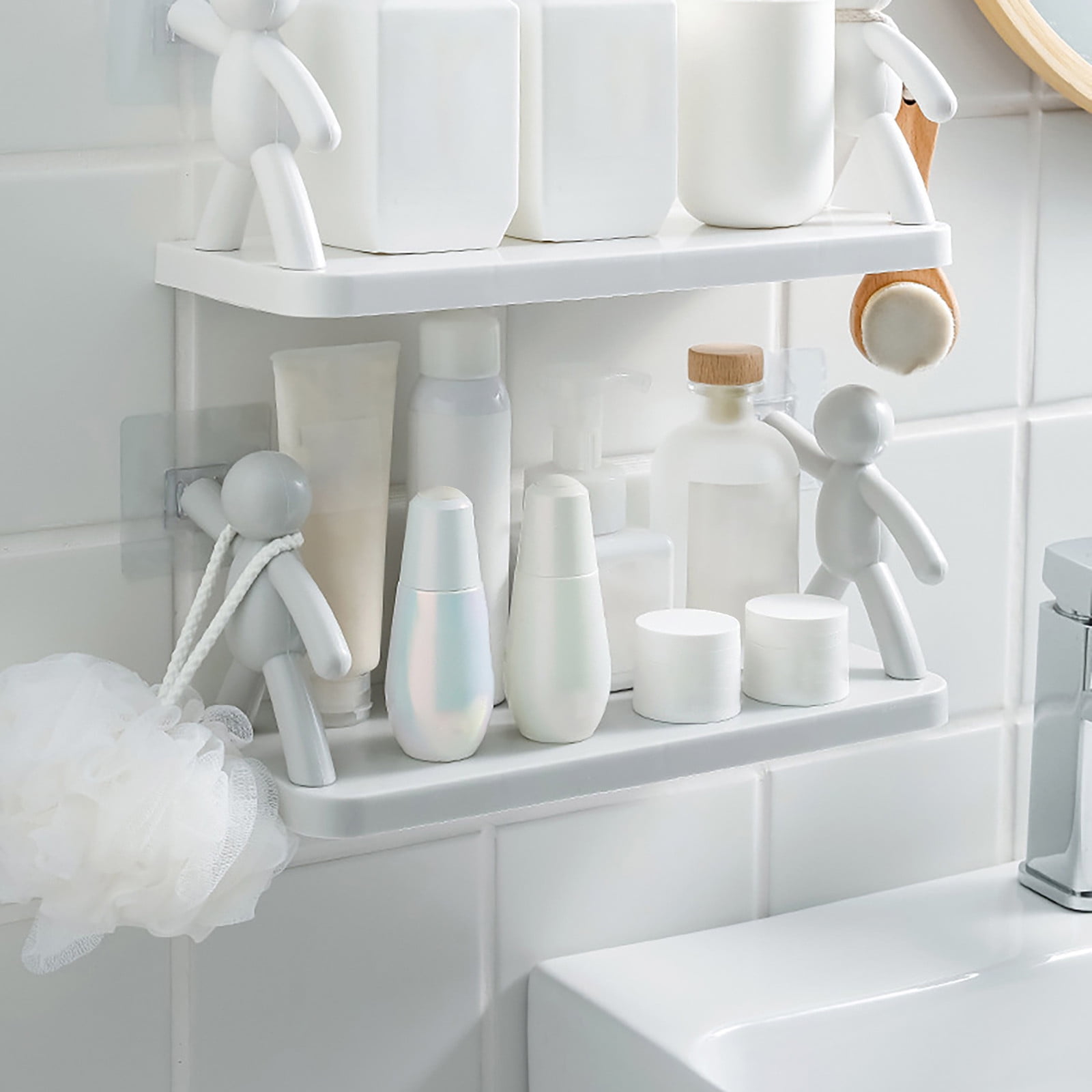 RnemiTe-amo Deals！Bathroom Shelf Wall Mounted, Floating Shelves