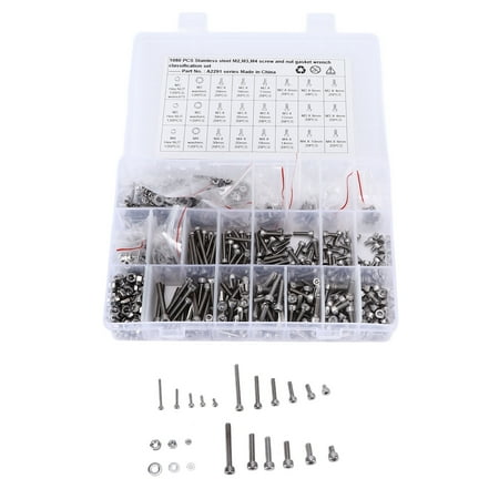 

M2 M3 M4 Screw Nut Gasket Kit Antioxidation Stainless Steel Hex Socket Head Screws Nuts Assortment For Cars Trucks Ships
