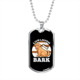 thumbnail image 1 of Live Rire Écorce Blanc Collier en Acier Inoxydable Ou or 18 Carats Chien Tag 24" Chaîne, 1 of 8