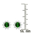 thumbnail image 2 of Sterling Silver with Natural Chrome Diopside and White Topaz Flower Stud Earring, 2 of 3