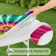 thumbnail image 5 of Rainbow Tie Dye Mandala Pattern Round Fitted Tablecloth with Elastic Edge,Dining Table Cover Waterproof,Outdoor Round Tablecloth for Camping,Dining,Indoor and Outdoor, 5 of 7