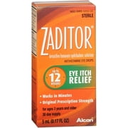 Zaditor Alcon Antihistamine 12hr Eye Itch Relief Strength Drops 5ml, 0.17oz