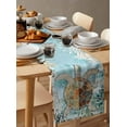 thumbnail image 6 of nqOlkjepod Sea Turtle Coastal Table Runner 108 Inches Long Farmhouse Dress Scarves, Teal Nautical Starfish Botanical Dining Tablerunner for Coffee Table/Kitchen Island/Party Décor, 13" x 108", 6 of 8