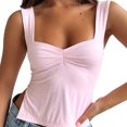 thumbnail image 1 of Chaleco sin mangas de verano Casual plisado Sling Crop Tops Ropa femenina (Rosa XS) FLhrweasw Para estrenar, 1 of 9