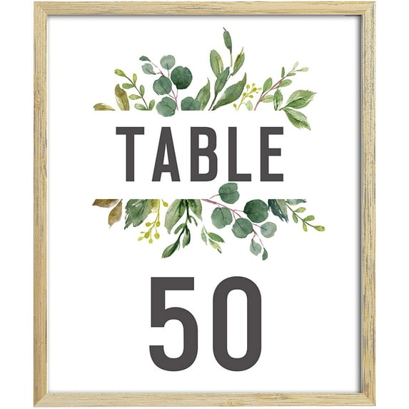 Darling Souvenir Decorative Rustic Leaf Table Numbers Calligraphy Wedding Table Cards-4" x 6" (1 to 40)
