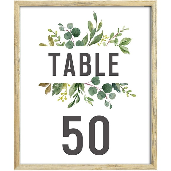 Darling Souvenir Decorative Rustic Leaf Table Numbers Calligraphy Wedding Table Cards-4" x 6" (1 to 12)