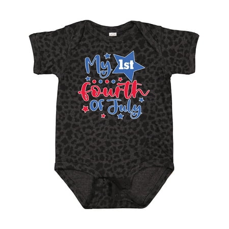 

Inktastic My 1st 4th of July with Stars Gift Baby Boy or Baby Girl Bodysuit