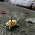 thumbnail image 5 of Metal Turtle Incense Burner Holder for Slender Sticks - Compact Brown and Golden Ornament for Home or Office Use, 5 of 6