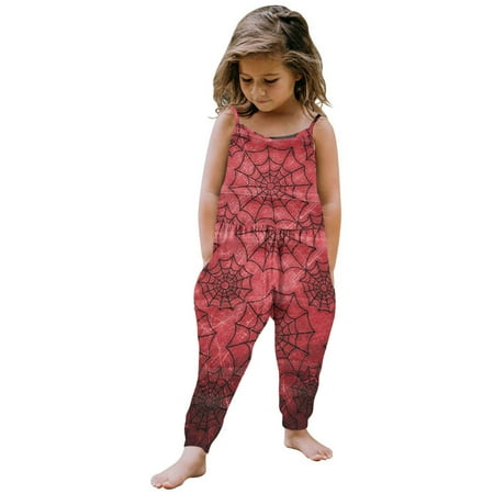

Juebong Baby Pajamas Toddler Baby Girl Jumpsuit One Piece Sleeveless Strap Romper Harem Pant with Pockets Summer Baby Girls Outfit Clothes Summer Jumpsuits Romper for 3 Years