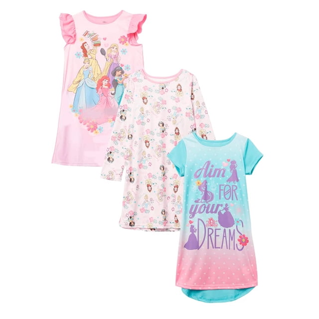 Camisón Disney Princess para niñas, paquete de 3, RULE 2, 8