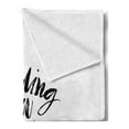 thumbnail image 2 of Love Soft Flannel Fleece Throw Blanket, Ink Brush Hand Lettering Sending You My Heart Modern Calligraphic Design, Cozy Plush for Indoor and Outdoor Use, 60" x 80", Hot Pink Black White, by Ambesonne, 2 of 5