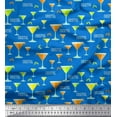 thumbnail image 1 of Soimoi Rayon Crepe Fabric Cocktail Summer Designs Decor Fabric Printed Yard 46 Inch Wide, 1 of 1