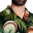thumbnail image 5 of Baseball Men's Short Sleeve Casual Printed Button Down Beach Shirts, 5 of 6