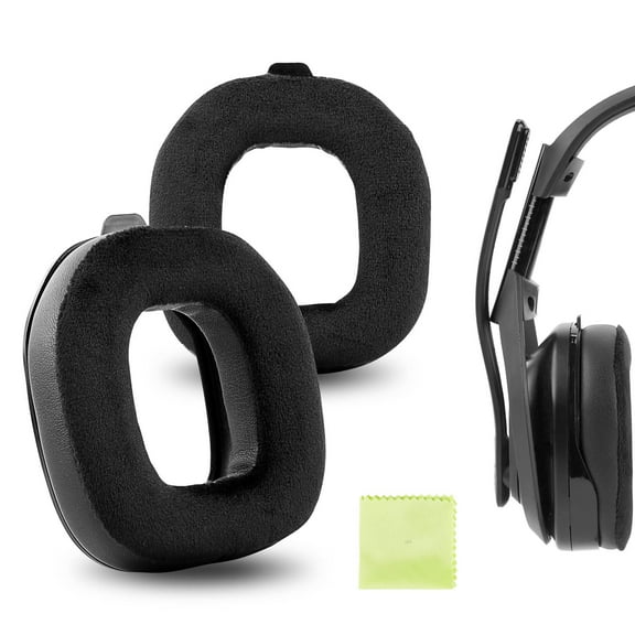Geekria Comfort Hybrid Velour Replacement Ear Pads for Astro A50 Gen 4 Headphones Ear Cushions, Repair Parts (Black)