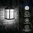 thumbnail image 5 of LEONLITE LED Wall Sconce Outdoor Dusk to Dawn, Outdoor Light Fixtures Wall Mount, 15W Porch Lights with Photocell Sensor, Modern Exterior Wall Lantern, 5000K Daylight, Wet Location, Black, Pack of 2, 5 of 7