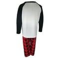 thumbnail image 6 of Family Matching Christmas Pajamas, Cartoon Snowman Letter Print Long-Sleeved Tops + Plaid Pattern Trousers Sleepwear, 6 of 7