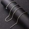 thumbnail image 2 of K-KED Solid 925 Sterling Silver Chain 2mm Square Cable Box Link Necklace 10.5g/23.6in, 2 of 5