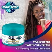 Stylin Dredz Extra Strong Hold Twisiting Gel Toffee Super Shine Formula (250mL, Pack of 4)
