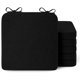 thumbnail image 1 of Cojines para Silla de Comedor Juego de 6 Cuadrado de Esponja Antideslizante diseño con Lazos Suaves Cojines para Silla de Cocina Negro, 1 of 4