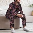 thumbnail image 7 of Salouo Orchids Flowers Print Button-Front Long Sleeve Pajama Set for Men, Soft 2Pjs Men's Long Sleeve Sleepwear-XX-Large, 7 of 7