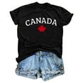 thumbnail image 3 of PMVFHDE T-Shirt à Imprimé « Keep Canada Flag Proud » pour Femmes Noir,P, 3 of 3