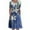 Blue, variant on Otvok Womens Dress Summer Casual Round Neck Short Sleeve Folding Floral Print Dresses