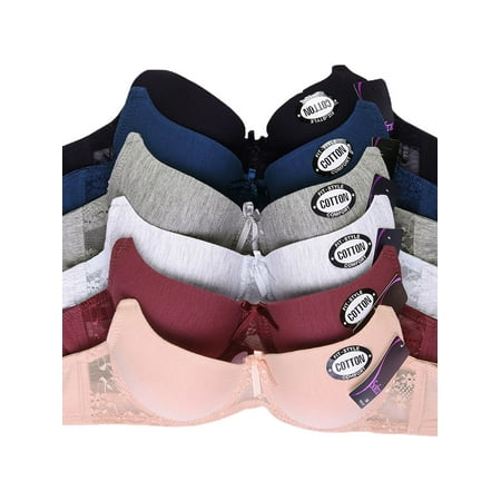 

MaMia Women s 6-Pack Basic Plain Bras