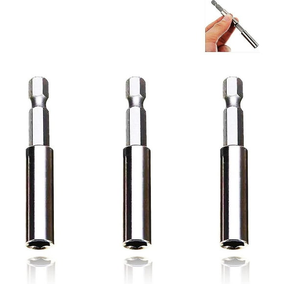 Drill Bit Holder 3 Pcs 60mm Screwdriver Bits Holder Universal 1/4 Hex Shank Drill Bits Holders Quick Release Magnetic Drill Bit Holder Flexible Drill