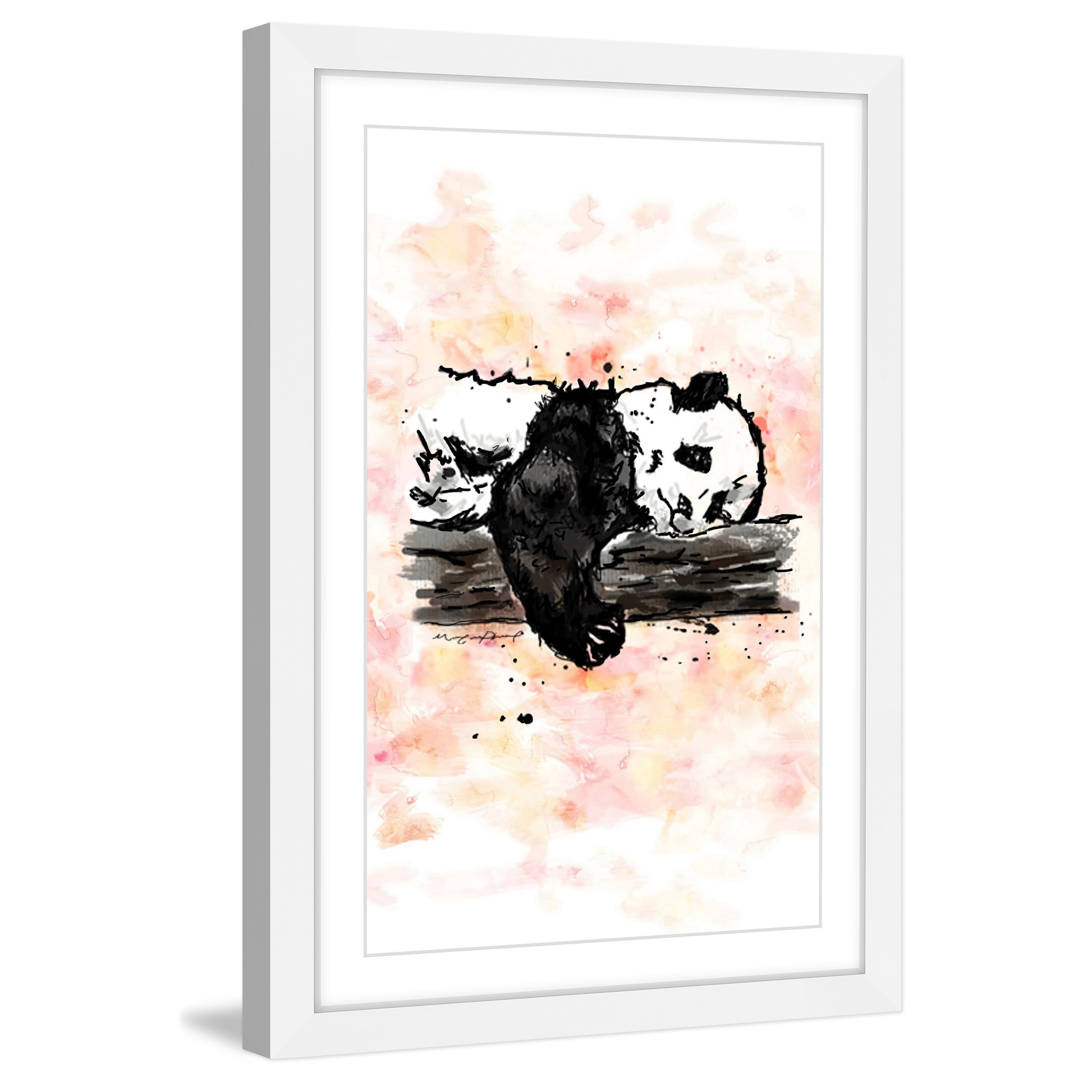 Marmont Hill "Panda Petit" by Marie-Eve Pharand Framed Painting Print