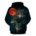 thumbnail image 3 of Rebaike Wolf Hoodie for Men Dark Forest Animal Graphic Sweatshirts, 3 of 8