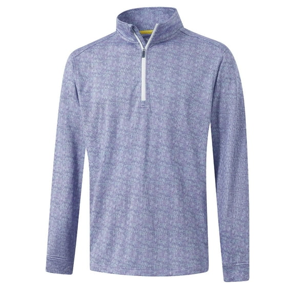 DTWOOO Men's Print Quarter Zip Golf Pullover Men Dry Fit Long Sleeve Performance Wicking Mock Neck Mens Athletic Sweatshirts