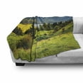 thumbnail image 3 of Landscape Soft Flannel Fleece Throw Blanket, Summer Morning on Bohinj Lake in National Park Slovenia Greenery Nature, Cozy Plush for Indoor and Outdoor Use, 60" x 80", Green Blue Yellow, by Ambesonne, 3 of 6