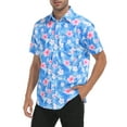 thumbnail image 4 of HDE Mens Casual Button Down Shirt S-5XL Big Short Sleeve Floral Hawaiian Print Hawaiian Floral - S, 4 of 6