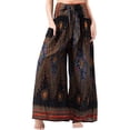 thumbnail image 4 of Franhais Female Trousers, Solid Color/ Printed Patterns High Waist Tie-Up Long Loose Pants for Spring Fall, S/M/L/XL/XXL, 4 of 7