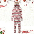 thumbnail image 2 of Merry Christmas Family Matching Pajamas Set Hooded Zipper Onesies Long Sleeve Couple One Piece Sleepwear, 2 of 8