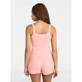 thumbnail image 3 of No Boundaries Rib Tank Top and Shorts Sleep Set, 2-Piece, Women's XXS-3X, 3 of 5
