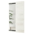 thumbnail image 6 of 47.6"H Wall Mounted Full Length Mirror with Sliding Pegboard Panel, 4 Shelves & 5 Hooks, White, 6 of 9