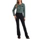 thumbnail image 2 of CHAQUETA DE TWEED DE MANGA LARGA CON CIERRE FRONTAL DE BOTONES Y CUELLO REDONDO PARA MUJERES INSPIRADA EN CHIC TALLA XL VERDE NEGRO, 2 of 6