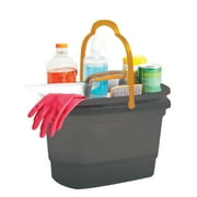 Casabella Cleaning Storage Caddy with Handle for 4-Gallon Rectangular Bucket, Graphite/Orange