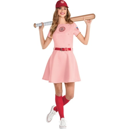 Party City Rockford Peaches Halloween Costume for Women, A League of Their Own, Large, Includes Dress, Socks,