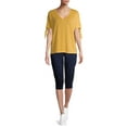 thumbnail image 6 of Time and Tru Women's Woven Pull-On Capri Pants, 6 of 6