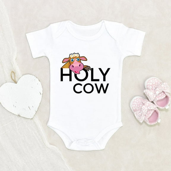Baby Shower Gift Animal Themed Baby Onesie Holy Cow Baby Onesie Pretty Holy Cow Baby Onesie Baby Girl Onesie