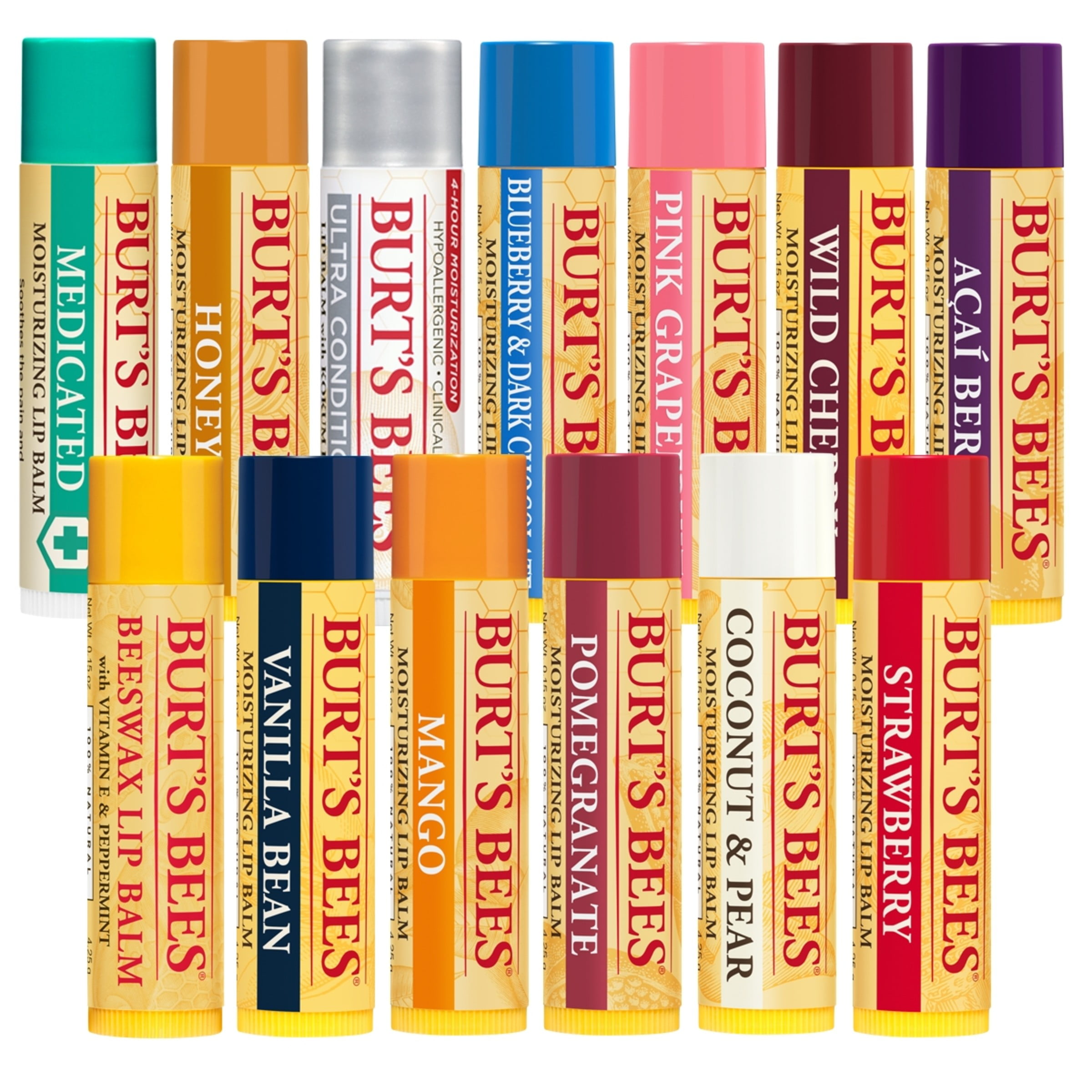 Burts Bees Vanilla Bean Lip Balm, 4-Pack, 0.15 oz.