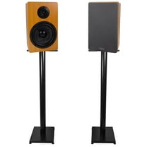 Pair Rockville RockShelf 64C Classic 6.5" Home Bookshelf Speakers w/37" Stands