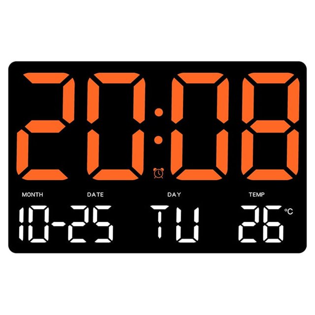 Reloj despertador multifuncional Inteprter de pantalla grande Color naranja rojo