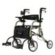thumbnail image 1 of Andador y silla de transporte 2 en 1 ELENKER para personas mayores, andador plegable con asiento ancho y amortiguador, color champán, 1 of 5
