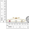 thumbnail image 3 of Gem Stone King 18K Yellow Gold Plated Silver Bracelet for Women Pink Moissanite Aquamarine (1.72 Cttw), 3 of 4