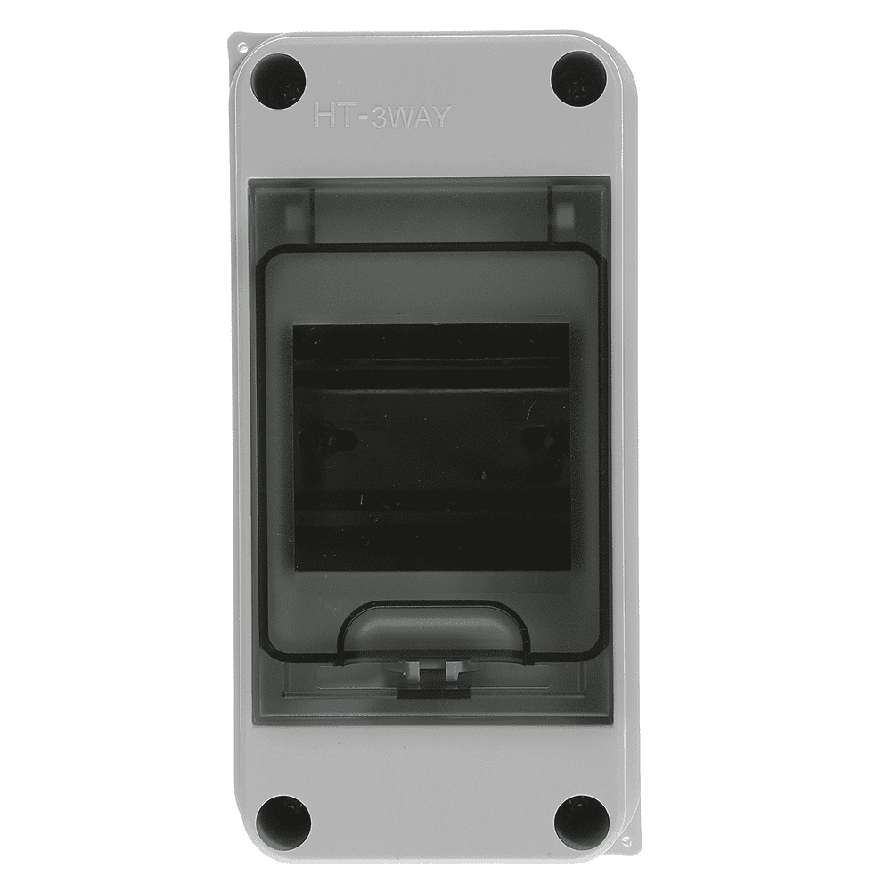 2Pcs 3-Way Power Distribution Box Ip65 Rail Enclosure Wall Mounted Junction Box